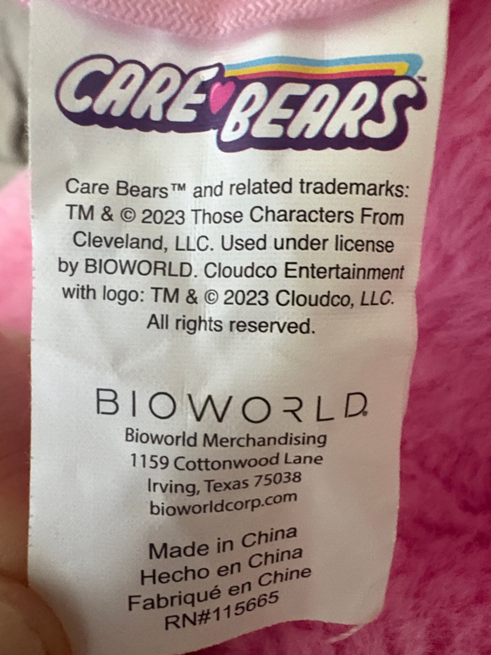 Care Bears “Cheer Bear” Pink W/ Rainbow Tummy Backpack Hideaway - Picture 7 of 7